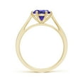 thumbnail image 2 of ANGARA Natural Tapered Shank 1.45 ct Tanzanite Solitaire Ring with Diamonds in 14K Yellow Gold for Women (Size-7mm) | December Birthstone, Anniversary, Jewelry Gift for Women | Natural Tanzanite Ring, 2 of 9