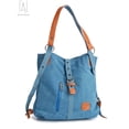 thumbnail image 6 of Gustave Women Canvas Tote Shoulder Bag Casual Vintage Crossbody Hobo Bags Convertible Backpack Purse Large Capacity Rucksack Handbag for Travel School "Blue", 6 of 12