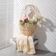 thumbnail image 4 of Maceta de pared de madera tejida para flores | Cesta de almacenamiento de mimbre beige con estructura de hierro | Maceta decorativa duradera para sala de estar | Organizador multiusos para flores y, 4 of 6