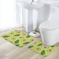 thumbnail image 5 of 2 Pieces Bathroom Rugs Set With U-Shaped Mat Bath Mat, Avocado Fruit Print Non Slip Thick Soft Bath Rug Set, Machine Wash Absorbent Mats For Bathroom, 5 of 6