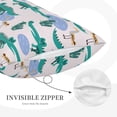 thumbnail image 2 of Plush Throw Pillow Covers, cartoon crocodile Pillow Cases with Invisible Zipper, Breathable Microfiber Pillow Cases Standard Size for Sleeping Bedroom Sofa Living Room, 2 of 5