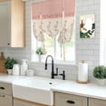 thumbnail image 5 of Spring Pink Floral Balloon Curtains for Living Room/French Door, Vintage Farmhouse Flowers Art Tie Up Curtains 63 Inch Length Energy Saving Kitchen Curtains Shades for Windows 42"x63", 5 of 8