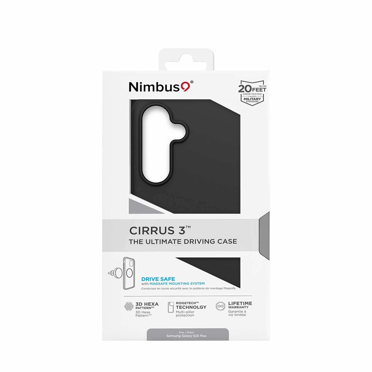 Nimbus9 Cirrus 3 Compatible with MagSafe Case Black for Samsung Galaxy S25+/Galaxy S24+