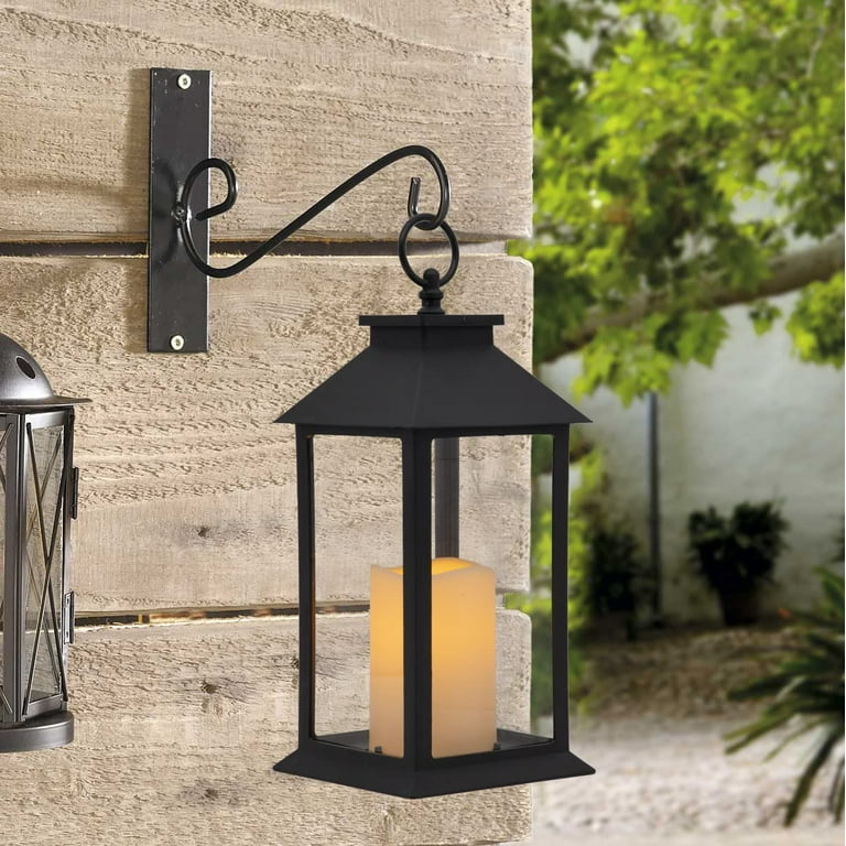 Decorative Lanterns with Flameless 9'H Candles with Timer Indoor/Outdoor  Lantern with Hanging Use 3AAA Battery, Plastic with Bronze Undertones  (Square) - China Wood Lanterns Candles, Garden Lanterns