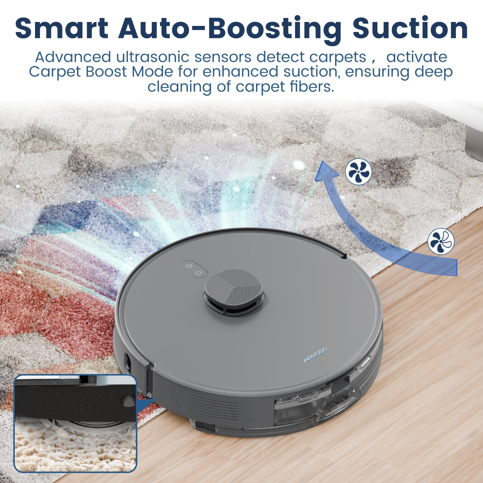 AIRROBO T25+ Robot Vacuum and Mop Cleaner, Gray photo 8