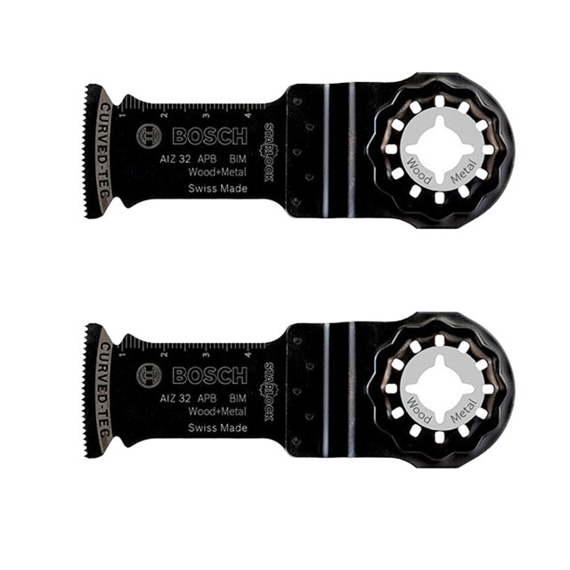 Accesorios Bosch 2x Lame plongeante AIZ 32 APB Madera y Metal (pour le bois et l'acier non trempé, 50 x 32 mm, Accessoire Outil multifonction)