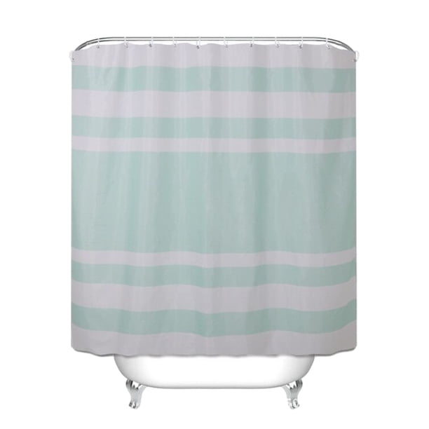 Cortina de Ducha Bearachild de Poliéster Textura Fina Impermeable y a Prueba de Moho Verde Claro 180 x 180 CM