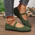 thumbnail image 5 of Gpaecead Women's Low Cut Mary Jane Shoes Round Toe Faux Suede Elastic Strap Comfort Versatile Casual Flats, Green, 5 of 8