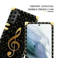thumbnail image 5 of FKBRCL4U Compatible with Samsung Galaxy S21 Case, Black Leather Background Gold Music Notes Luxury Golden Decoration for Girl Women Soft TPU Shockproof Protective Hard PC Back, 5 of 7