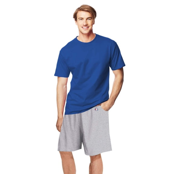 Deep Royal Beefy Shirt with Mens Athletic Shorts Oxford Grey Pack of 1