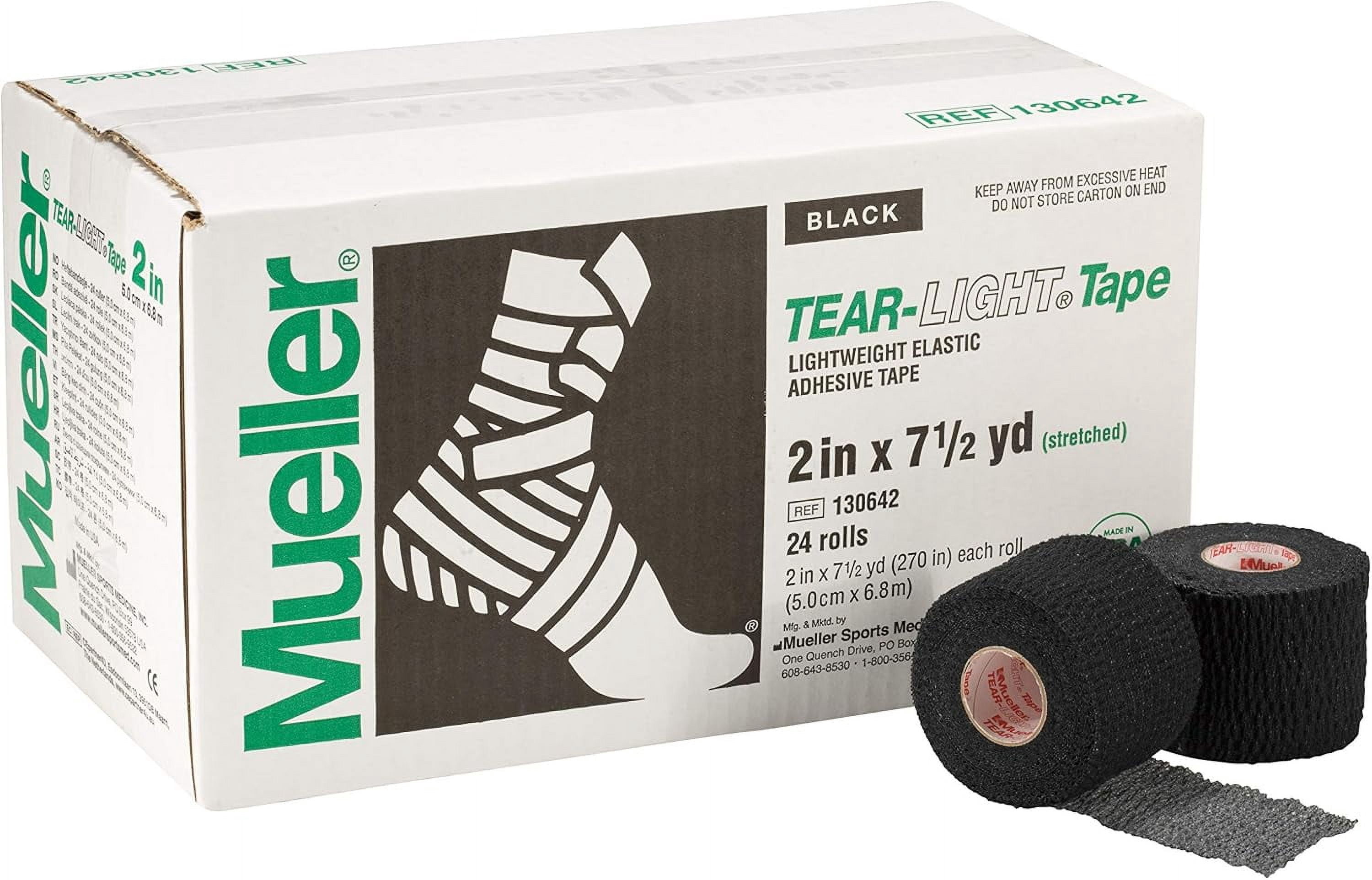 Mueller Tear-Light Tape, Pink, 2" x 7.5 yd, Stretched 24 rolls/cs- Latex Free