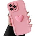 for iPhone 12 Pro Max Case(6.7" 2020), Cute 3D Colors Love Heart Wavy