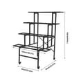 thumbnail image 2 of White / Balck 16 Buckets Flower Display Stand 4 Layers Plant Cart, Steel+PP 4 Wheels Moving Flower Rack for Indoor, Outdoor Patio Garden, Living Room, Florist, 2 of 22