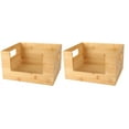 thumbnail image 6 of The Home Edit Bamboo Set of 2 Open Front Small Storage and Organizing Bins Brown, 6 of 7