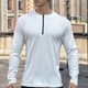 thumbnail image 3 of pstuiky camisa de manga larga para hombre, Camisa blusa de cuello redondo con cremallera de color liso para hombre tops de invierno para hombre xl, 3 of 4