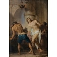 thumbnail image 2 of Pierre Subleyras 18x24 Black Ornate Framed Double Matted Museum Art Print Titled: The Flagellation of Christ, 2 of 5
