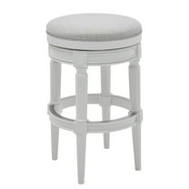 New Ridge Home Goods Chapman 31" Backless Wood Bar Height Swivel Stool in White