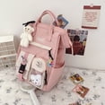 thumbnail image 4 of Women Fashion Contrast Color Backpack Travel School Large Cute Knapsack (Black), 4 of 9