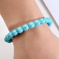 thumbnail image 5 of Stretchable Elastic Turquoise Stone Crucifix 10mm Beads Hand Chain Spiritual Jewelry For Daily Outfits, 5 of 8