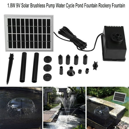 1.8W 9V Solar Brushless Pump Water Cycle Pond Fountain Rockery Fountain, Solar Rockery Fountain, Brushless Pump