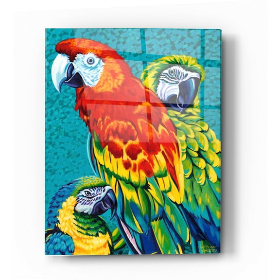 Epic Art 'Birds in Paradise III' by Carolee Vitaletti Acrylic Glass Wall Art, 24"x36"