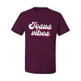 thumbnail image 2 of Wild Bobby Jesus Vibes Inspirational/Christian Men Graphic Tee, Maroon, 3X-Large, 2 of 6