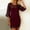 A439 Wine, variant on Women's Elegant Cocktail Party Dress Sheer Mesh Patchwork Sequin Trim 3/4 Sleeve Bodycon Mini Pencil Dress For Wedding Guest Night Out Clubwear Chic Formal Evening Gown