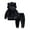 Black, variant on GYRATEDREAM Boys Girls Velour 2 Pieces Tracksuits Outfits Athletic Hoodies Sweatshirts and Sweatpants Athletic Clothing Sets for 4-5Y Black