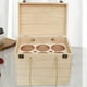 thumbnail image 1 of Caja de botellas de vino de madera, sostener 6 botellas, soporte de botellas de estuche rústica portátil para la fiesta de cumpleaños de la fiesta de, 1 of 8