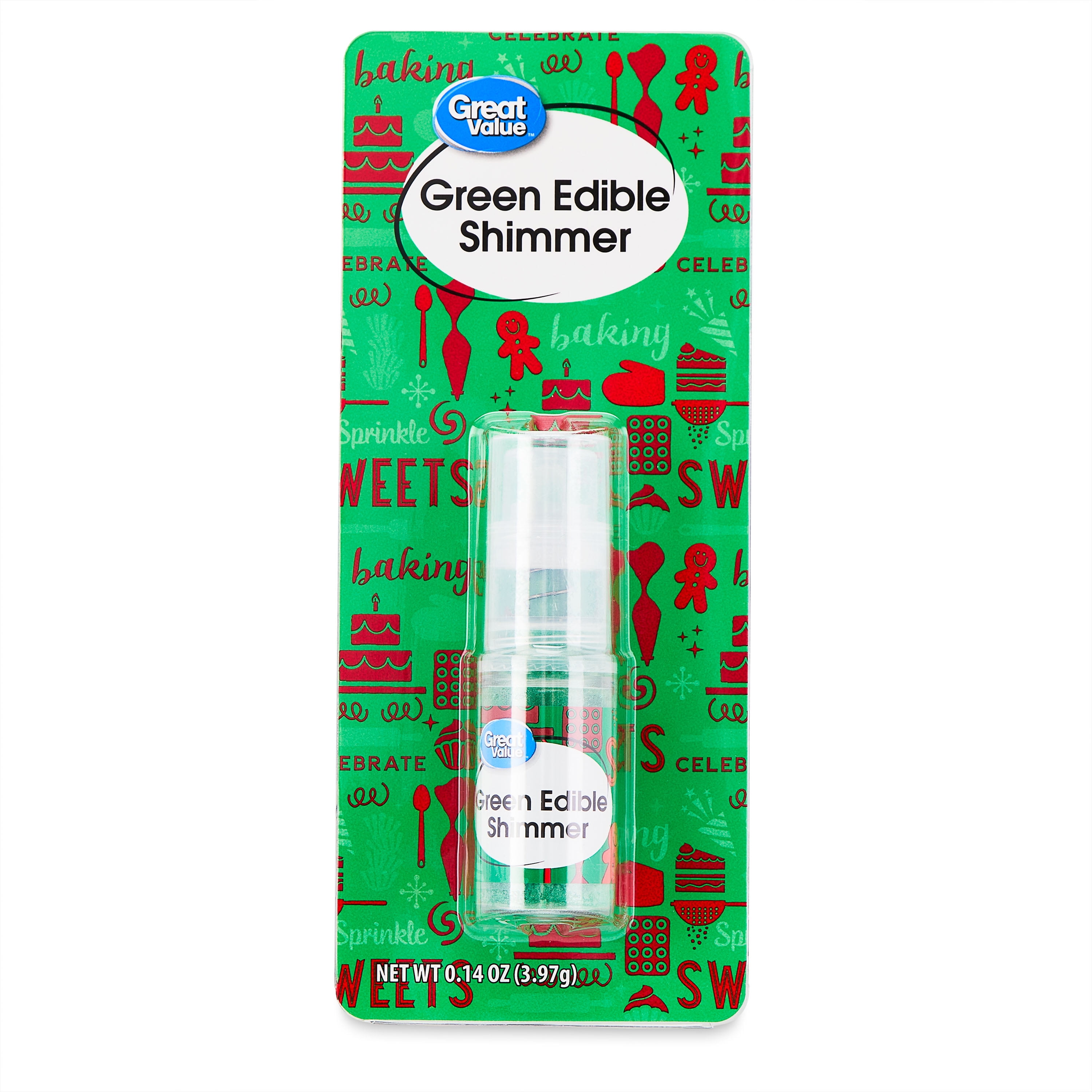 Great Value Green Edible Shimmer Icing, 0.14 oz