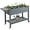 Gray, variant on HLL Raised Garden Bed with 8 Grow Grids, Wooden Outdoor Plant Box Stand with Folding Side Table and Wheels, 49" x 21" x 34", for Vegetables, Flowers, Herbs, Natural