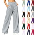 thumbnail image 2 of Oksale Fleece Sweatpants for Women with Pockets Loose Straight Leg Baggy Sweat Pants Trendy Elastic High Waisted Athletic Pants 2026 Navy M, 2 of 9