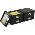 thumbnail image 1 of File Organizer Box File Box for Letter Size Files Storage Hanging File Folder Organizer with Mesh Pocket on Lid Portable Filing Box with Handle for Office/Home/School( ), 1 of 8