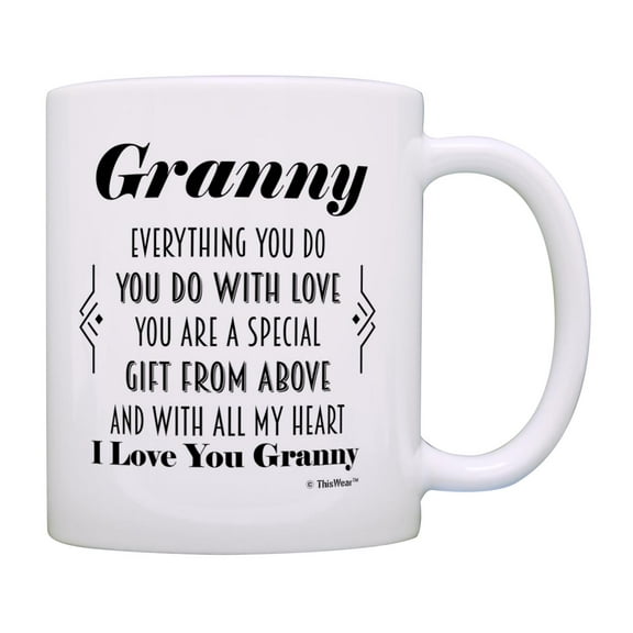 ThisWear Gifts for Granny Gifts for Grandma Granny You Are A Special Gift From Above Poem 11oz Ceramic Coffee Mug Granny