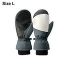 thumbnail image 2 of Mens and Womes Ski Gloves: Wind-Proof Water Resistant Winter Mitten Single -board finger ski gloves - Dark gray, 2 of 6