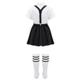 thumbnail image 2 of Rswnyirn Girls School Uniform Outfits Shirt Tops with Suspender Skirt and Bow tie Socks Schoolgirls ype B Black 110, 2 of 7