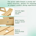 thumbnail image 4 of Round Outdoor 6 Person Picnic Table with Built-in Benches Natural Wood Grain Design for Garden and Patio Umbrella Hole Accommodates Standard Patio Umbrellas Easy Assembly Rustic Style Furniture, 4 of 14