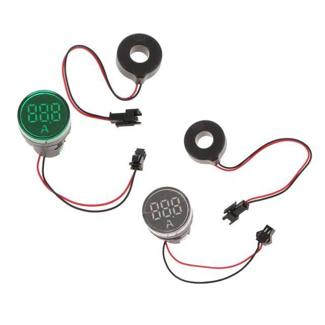 Pantalla Amperímetro Amperímetro 0.86 pulgadas Orificio de montaje LED Digital 0-100A Medidor de medición de corriente con inductor mutuo + Sharpla Amperímetro de pantalla digital