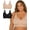 Sand/Black Hue, variant on Women's Fit for Me Collection: 2-Pack Plus-Size Wireless Bra - Soft Cotton Comfort & Support