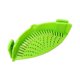 thumbnail image 1 of Coladores de alimentos Colador de malla fina, colador de silicona manos libres resistente al calor para todas las ollas, tazones, espaguetis vegetales, carne molida (verde), 1 of 5