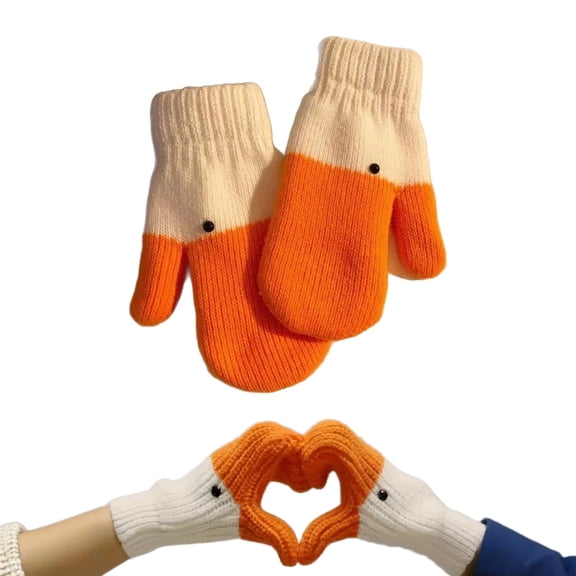 Winter Gloves Mittens for Women Men Funny Animal-Themed Warm Cozy Knitted Glove Cold Weather Lightweight Stretch Mitten