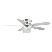 Parrot Uncle Ceiling Fan with Lights and Remote 52 inch Ceiling Fan with 5 Blades and Lights 2 Bulbs not Included, Chrome