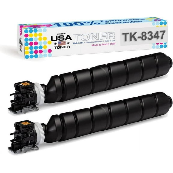 MADE IN USA TONER Compatible Replacement for Kyocera TK8347K, TASKalfa 2552ci, 2553ci, Copystar TK8349K Black, 2 cartridges