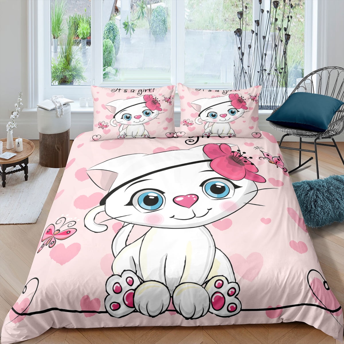 Bed Duvet Cover Set Queen Size Animal Print Pet Dog Pattern 3Piece