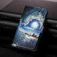 thumbnail image 2 of Dteck for Apple iPhone 13 Mini Case with Card Holder Magnetic 3D Painted Flip Wallet Case Protective Cover with Kickstand Wrist Strap Cover for iPhone 13 Mini, 14# Sea Wave, 2 of 2
