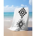 thumbnail image 4 of Black Gray Boho Beach Towels Oversized Super Absorbent, Modern Abstract Geometric Lattice Lightweight Bath Towel Quick Dry Sets For Bathroom/Pool/Rv Camping/Beach Play/Gym Room/Picnic 31"x62", 4 of 8