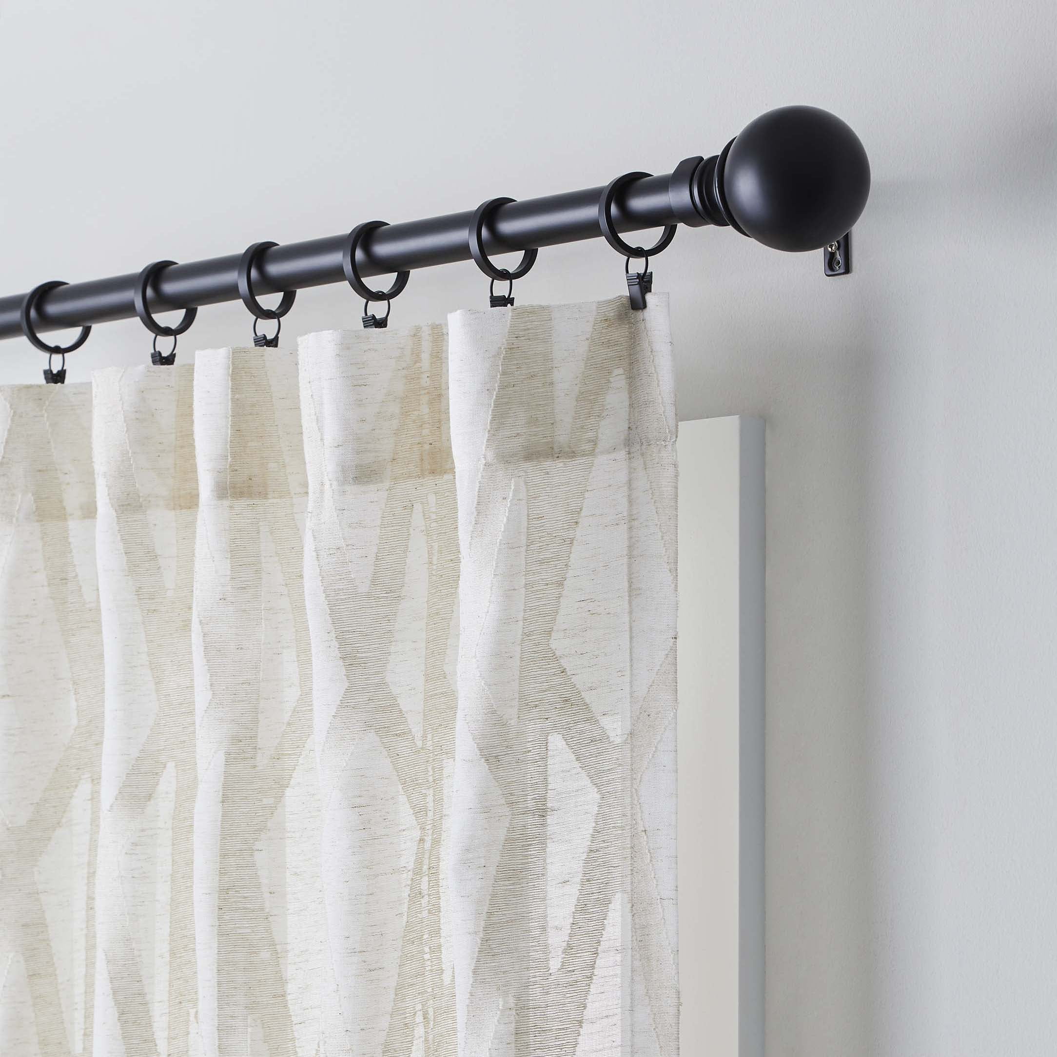 Set of 7 Shower Window Curtain Clips Revel Resin Clip Rings in Black 