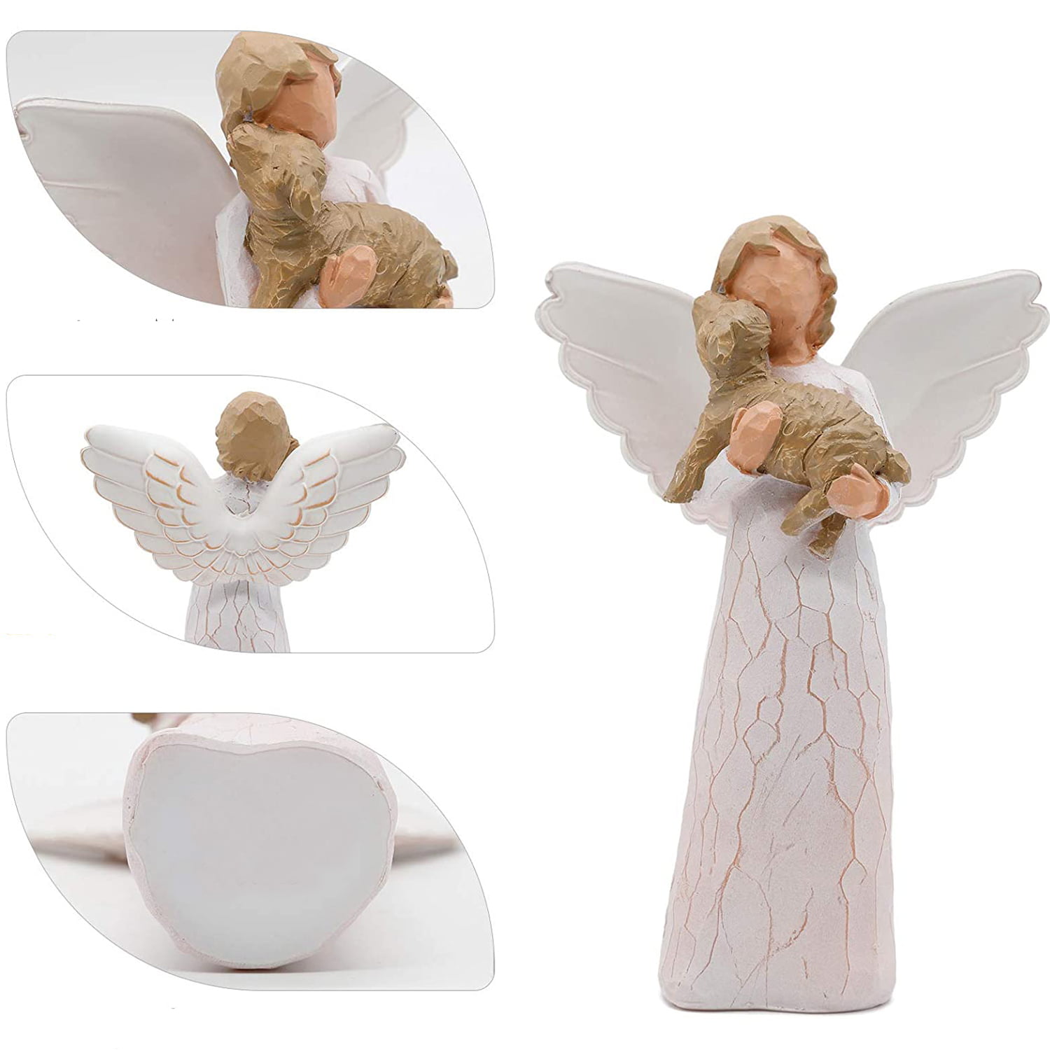 BEARAE Angel of Friendship Dog Memorial Gifts Candle Holder Pet Loss Candle Gifts Sculpted Hand-Painted Figure Sympathy Angel Gift Dog Angel Figurines Decor for Grieving Pet Owners and Dog Lovers 