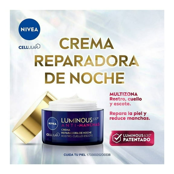NIVEA Face Cellular Cream Night Use Luminous Antimanchas 50 mL