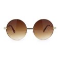 thumbnail image 2 of Arrow Metal Jewel Hinge Round Circle Lens Oversized Hippie Metal Rim Sunglasses Gold - Brown, 2 of 4
